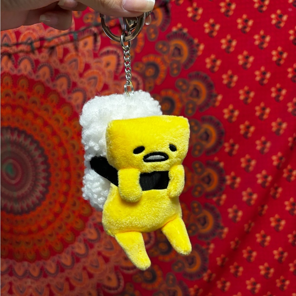 Sanrio Gudetama Lazy Egg Sushi Plush Keychain!